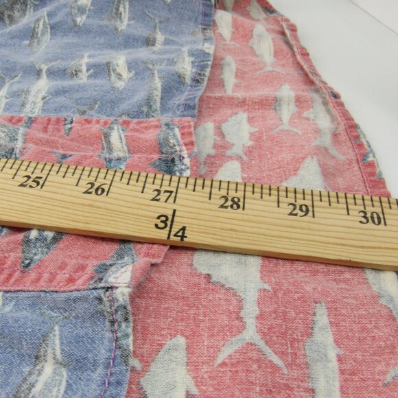 Vintage Importante Fish Design Long Sleeve Button Down Collar Shirt Size L - Picture 8 of 9